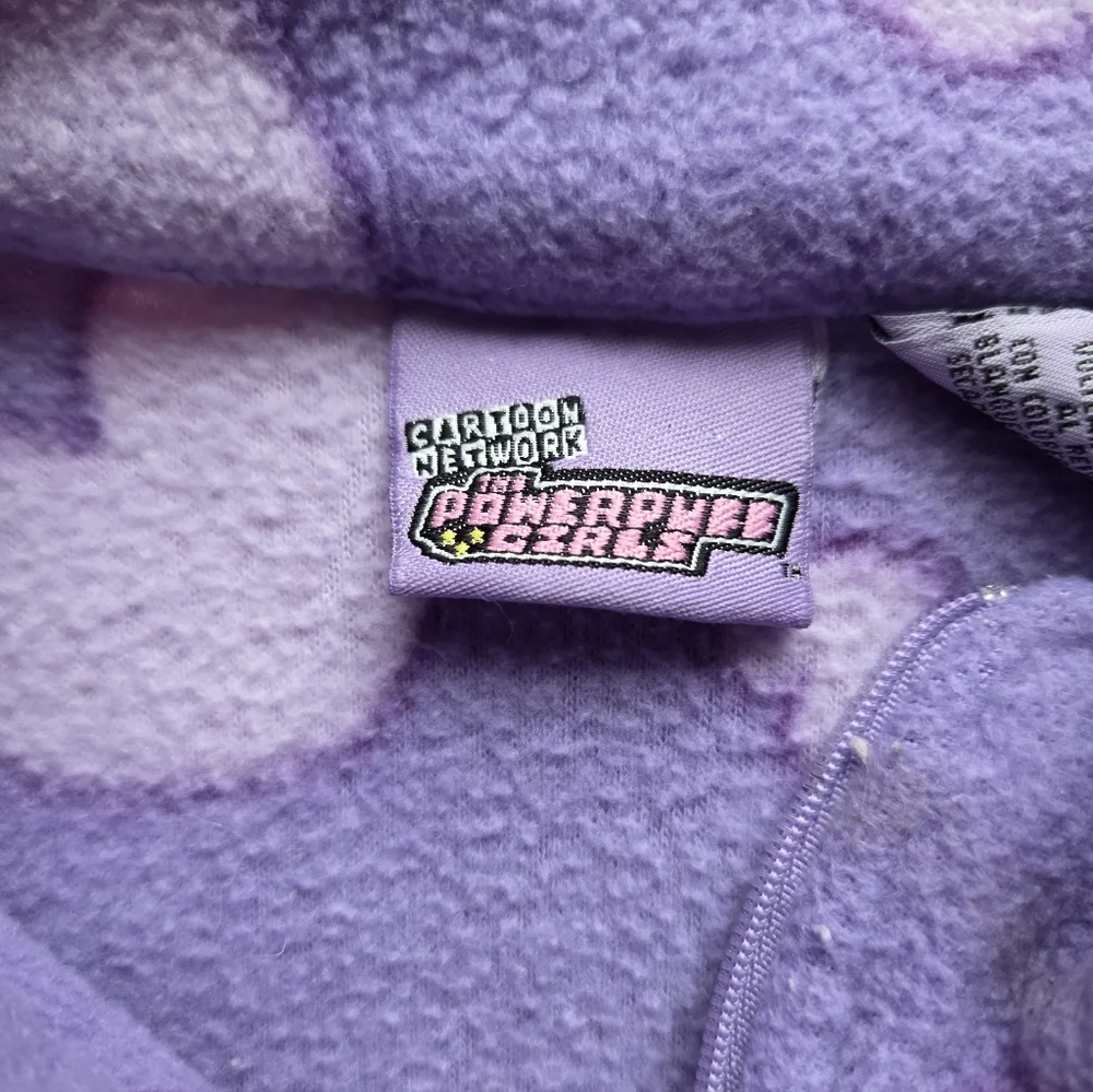 Cartoon Network Purple Powder Puff Girls Half Zip Fleece with Embroidered Detail